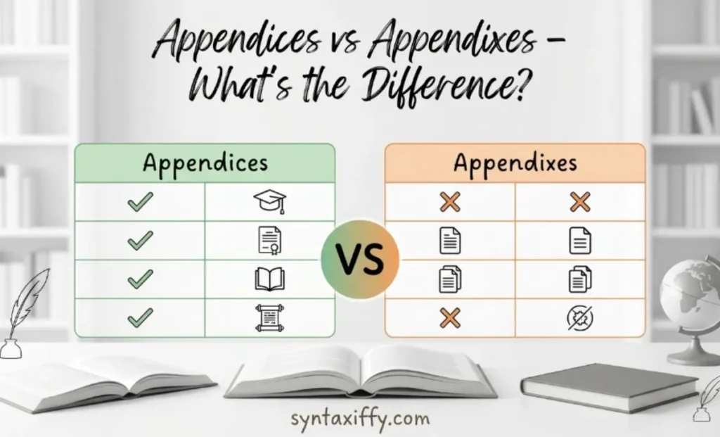 Appendices vs Appendixes – What's the Difference?