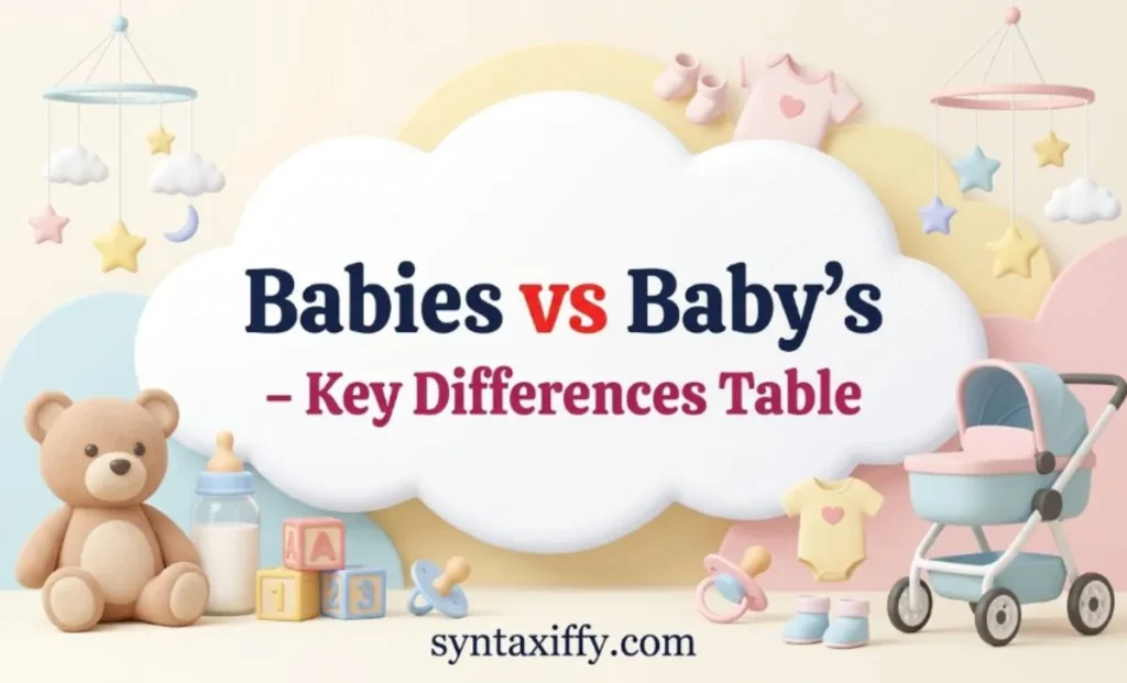 Babies vs Baby’s – Key Differences Table