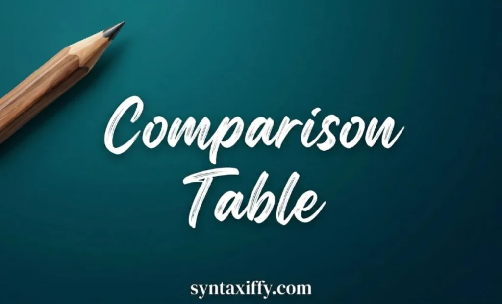 Comparison Table