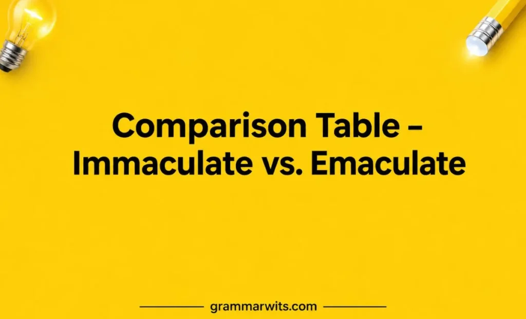 Comparison Table – Immaculate vs. Emaculate