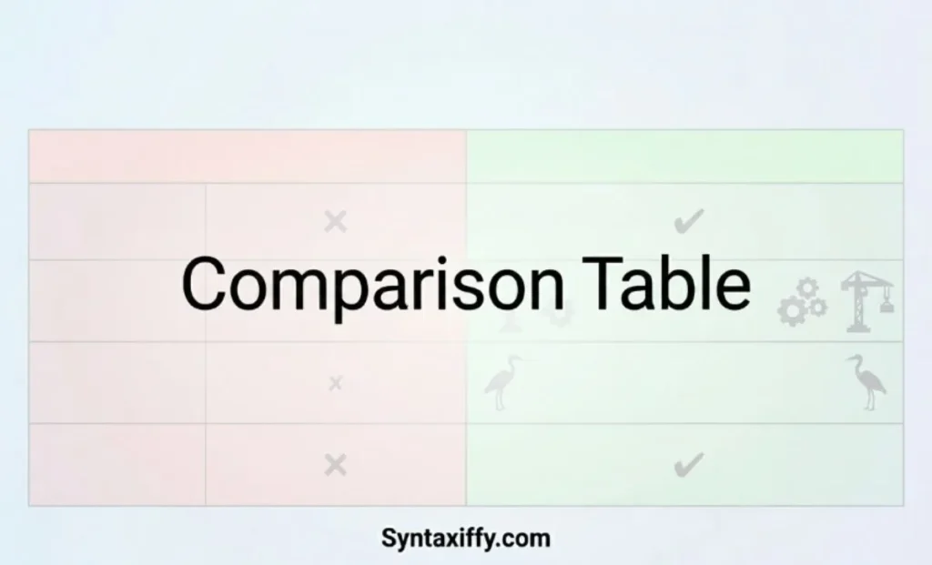 Comparison Table – Variations Side by Side