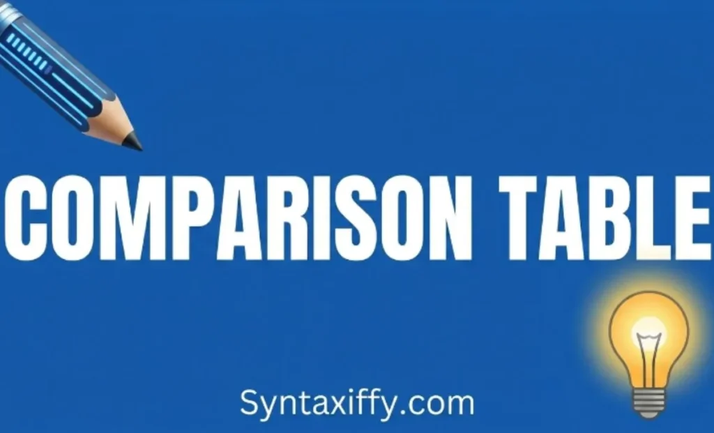 Comparison Table