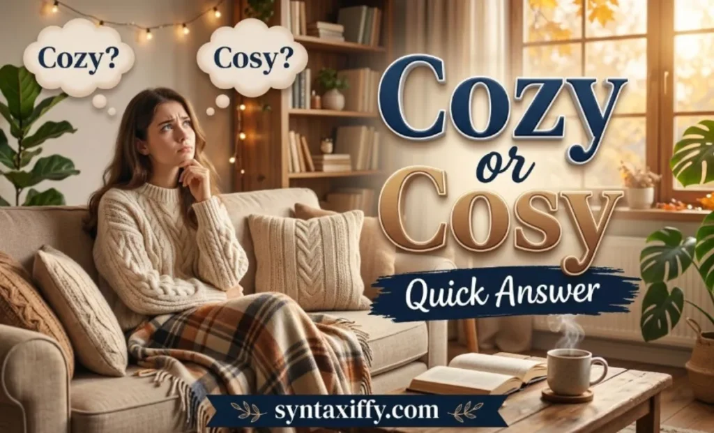 Cozy or Cosy – Quick Answer