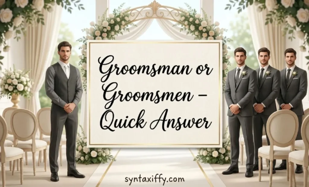 Groomsman or Groomsmen – Quick Answer