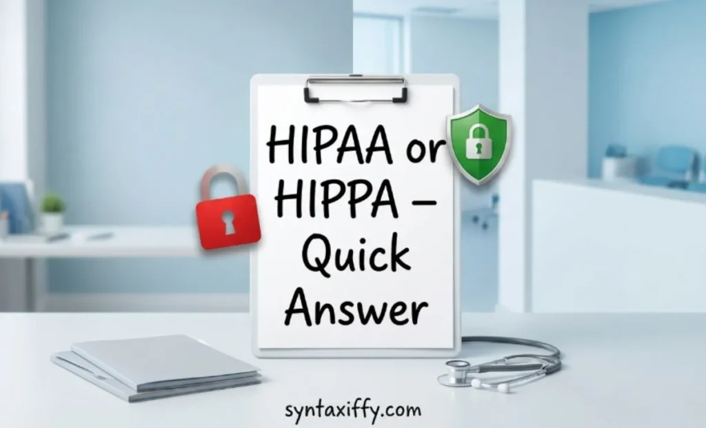 HIPAA or HIPPA – Quick Answer