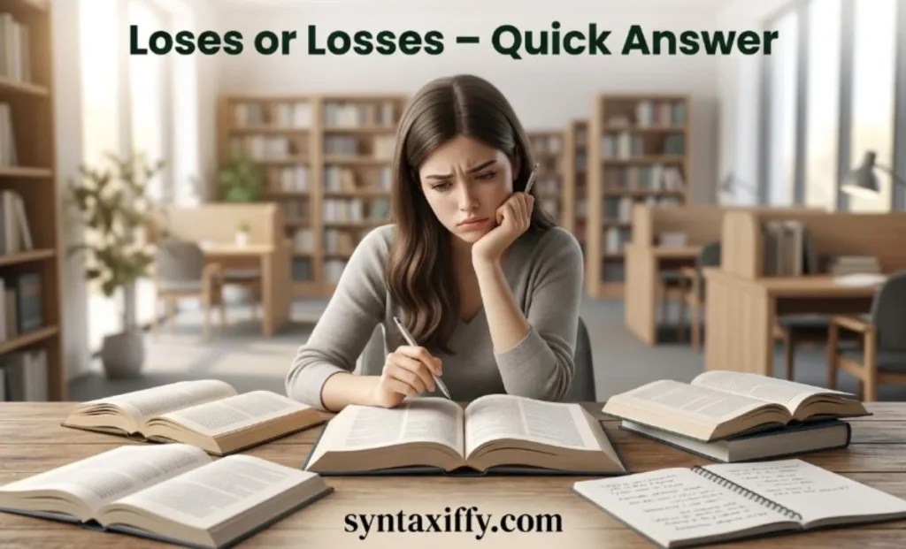 Loses or Losses – Quick Answer