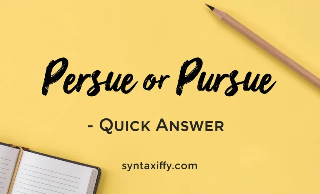 Persue or Pursue – Quick Answer