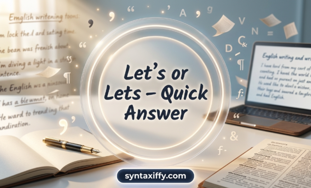 Lets or Let's – Quick Answer