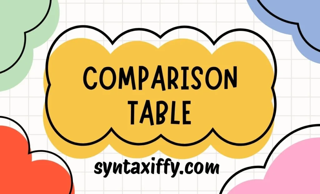 Comparison Table