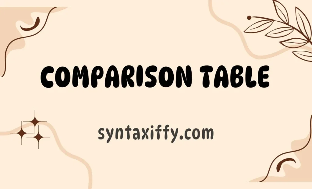 Comparison Table