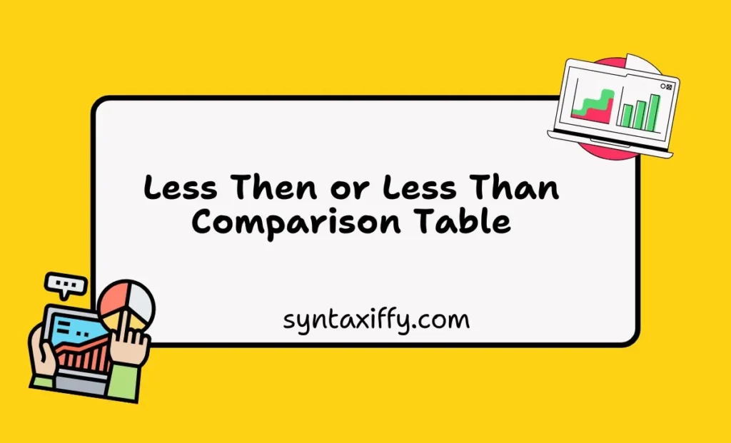 Less Then or Less Than Comparison Table