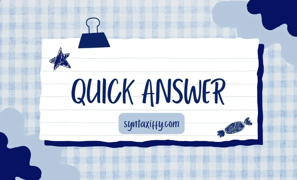 Quick Answer