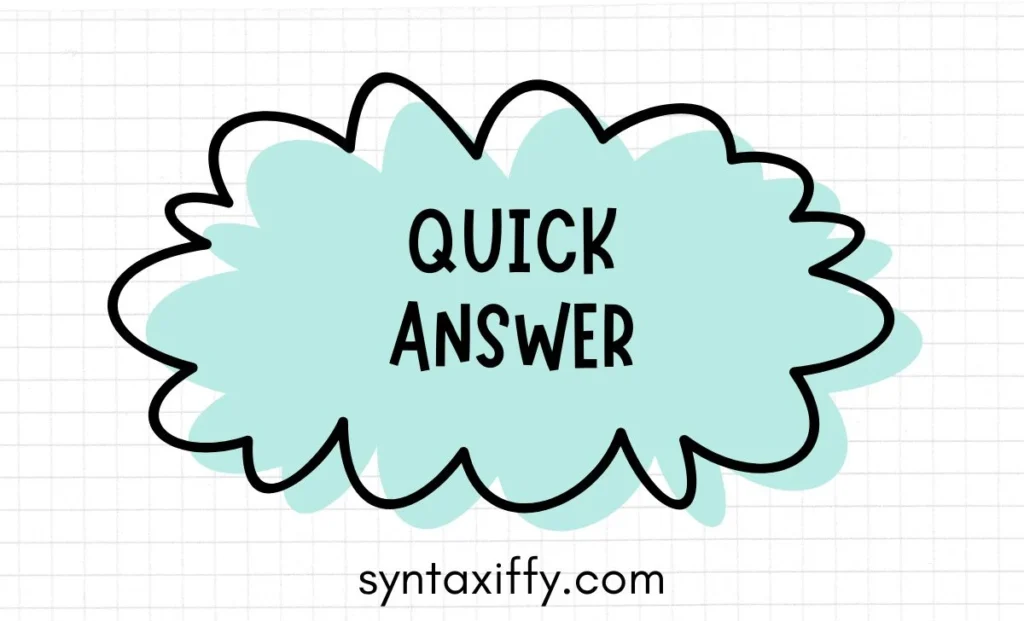 Quick Answer
