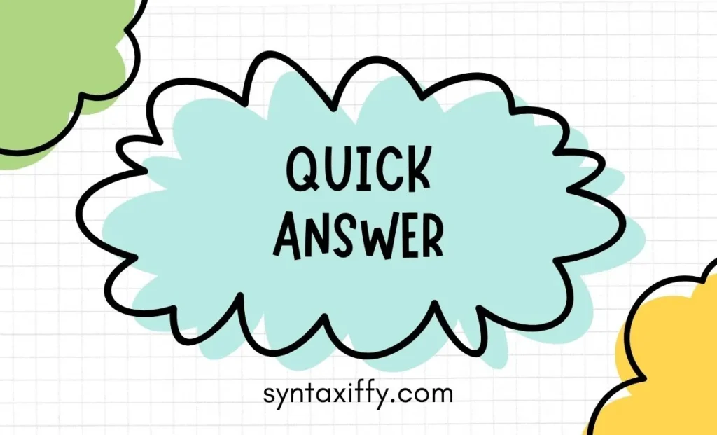 Quick Answer