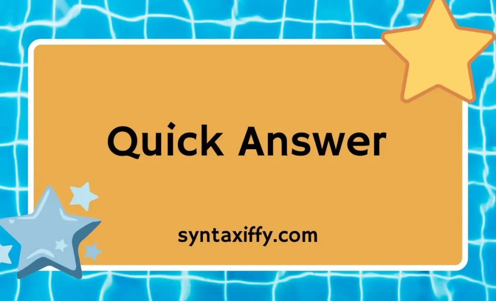 Quick Answer