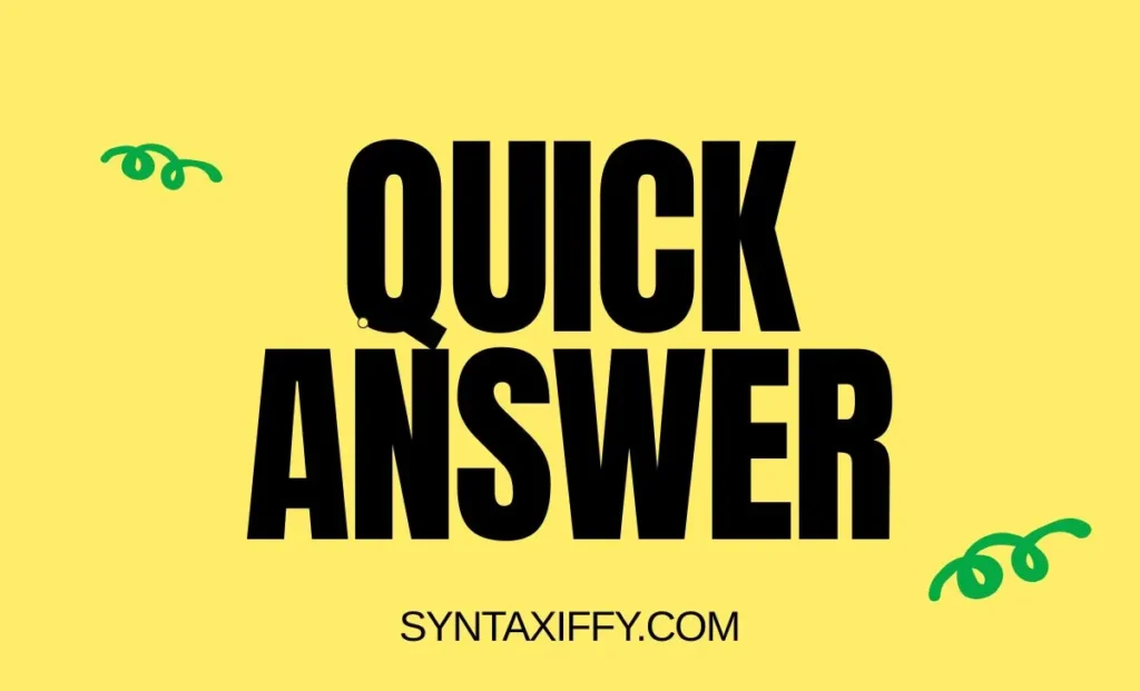 Quick Answer