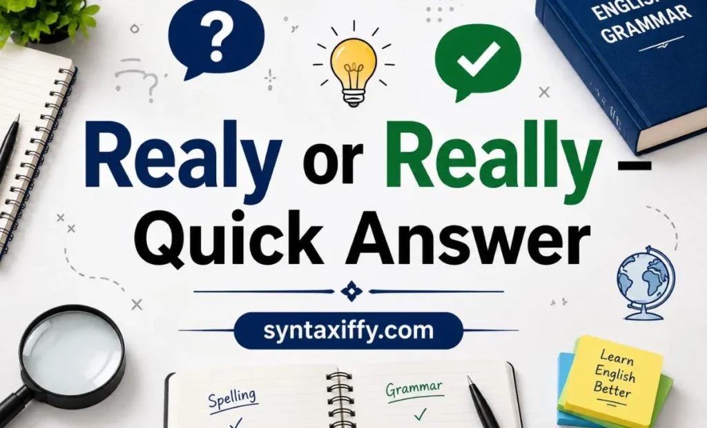 Realy or Really – Quick Answer