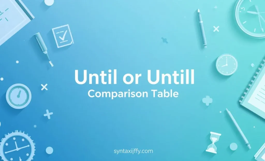 Until or Untill – Comparison Table