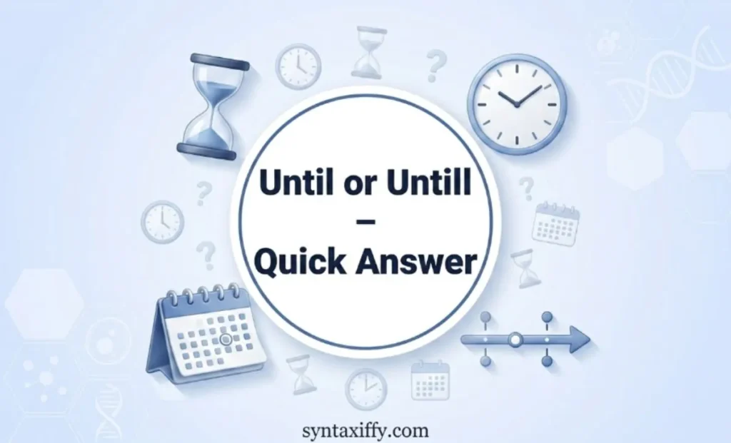 Until or Untill – Quick Answer