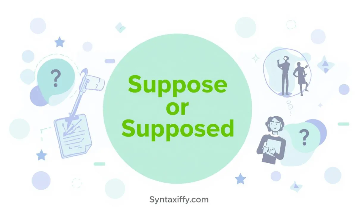 Suppose or Supposed
