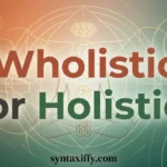 Wholistic or Holistic