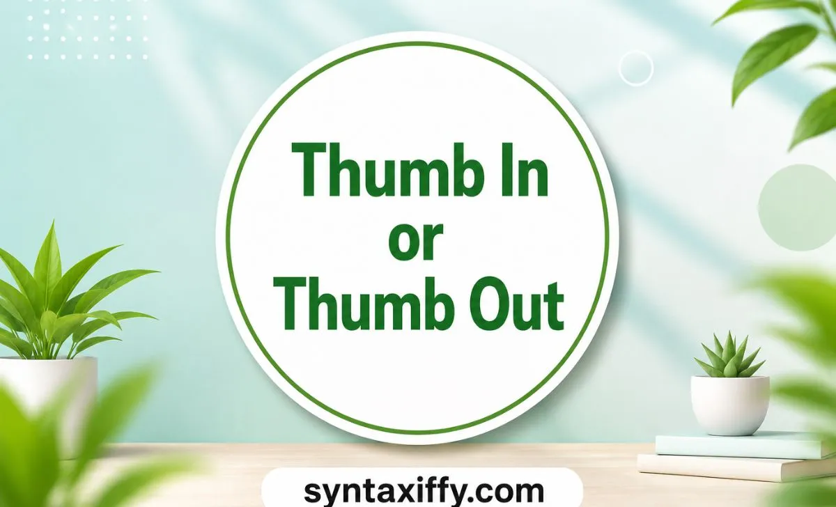Thumb In or Thumb Out